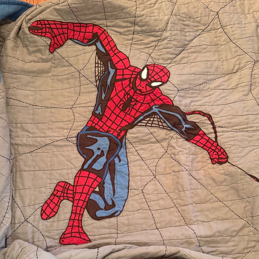 Pottery Barn Kids Superhero Quilt with Red and Blue